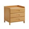 Lauft Natural Bamboo Wood 3 Drawer Bedside Table, Cabinet End Table Nightstand