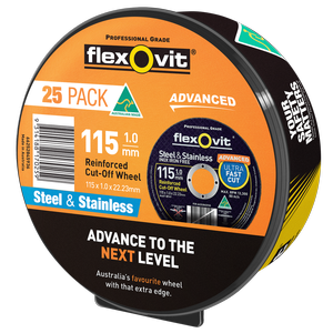 Flexovit 115mm Black Cutting Wheel - 25 Pack