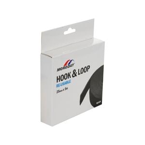Moroday 25mm x 5m Black Reusable Hook And Loop 