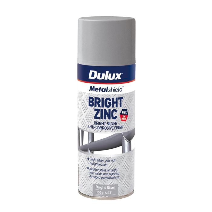 Dulux 300g Metalshield Bright Zinc Anti-Corrosive Finish Silver