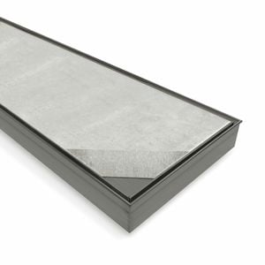 Forme 1200 × 100mm Brushed Gun Metal Grey PVD Stainless Steel Tile Insert Floor Waste