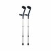 Forearm Crutches with Safety Cuff & Hinge - Adjustable Mobility Aid - Black