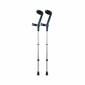 Forearm Crutches with Safety Cuff & Hinge - Adjustable Mobility Aid - Black