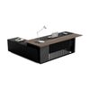Modern Furniture MADEIRA 220cm Executive Desk - Hazelnut & Black Concrete