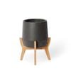 Elme Lawson Pot With Stand 27x27x33cm Black