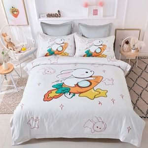 Fabric Fantastic Double Size Rabbit Kids Quilt/Doona/Duvet Cover Set
