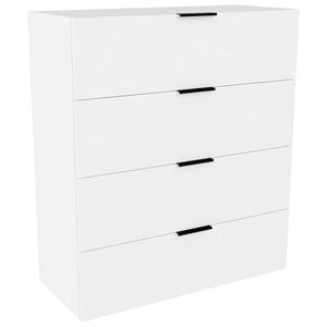 Lugna 1024 x 900 x 380mm White 4 Drawer Ready to Assemble Unit - White