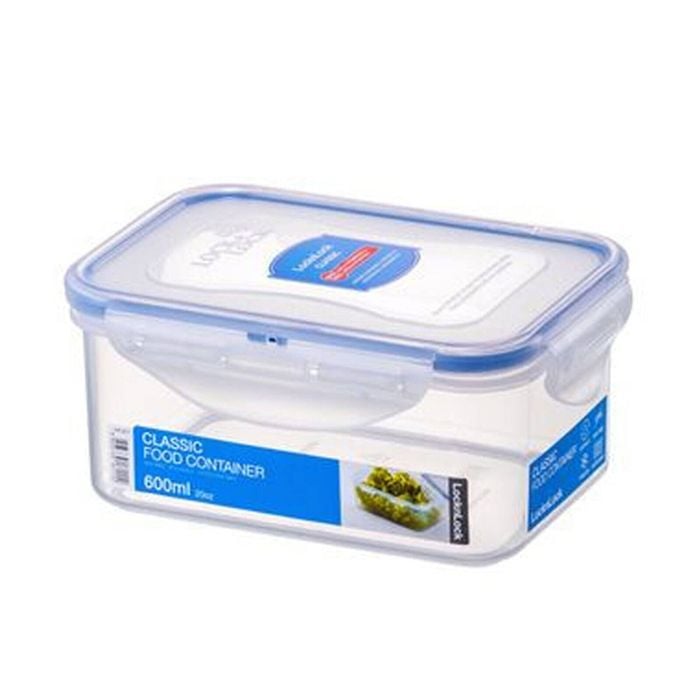 Locknlock 600ml Airtight Classic Rectangle Food Storage Container Short Clear