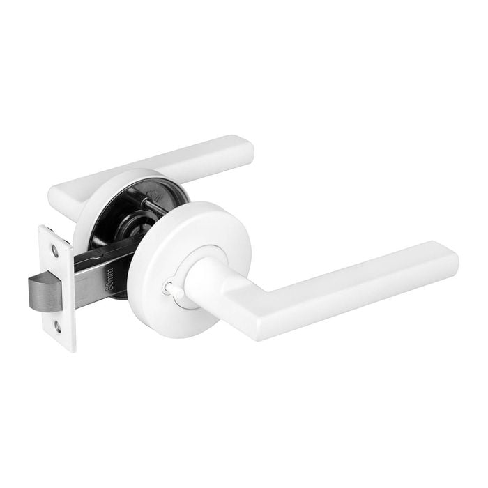Delf Matte White Madrid Privacy Lever Set