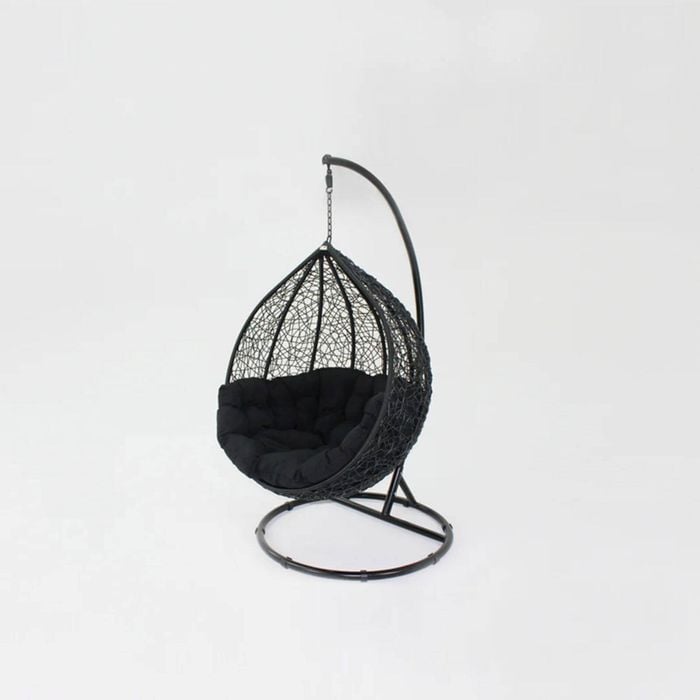 Kakadu Pod Chair - Black Frame with Black Cushion L103 x W110 x H200