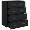 vidaXL Sideboard with 4 Drawers Cupboard Storage Cabinet Chest of Drawers Black