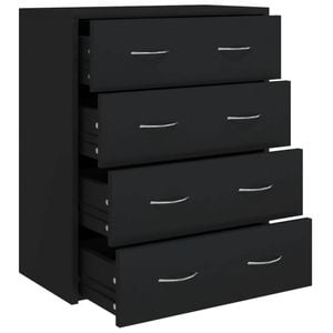 vidaXL Sideboard with 4 Drawers Cupboard Storage Cabinet Chest of Drawers Black