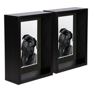 Nicola Spring 5" x 7" Black 3D Deep Box Photo Frames - 4" x 6" Mount - Pack of 5
