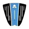 Summer vibes 3-Piece Grom Size Surfboard Tail Pad / Deck Grip / Traction - Blue