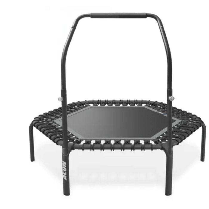Acon Fit 1.41m 55in Hexagon Rebounder Fitness Trampoline With Active Handlebar Black