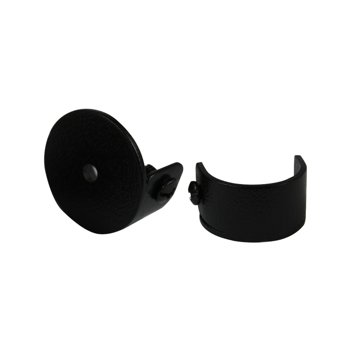 Pillar 25mm Black Curtain Rod Stirrup Bracket - 2 Pack