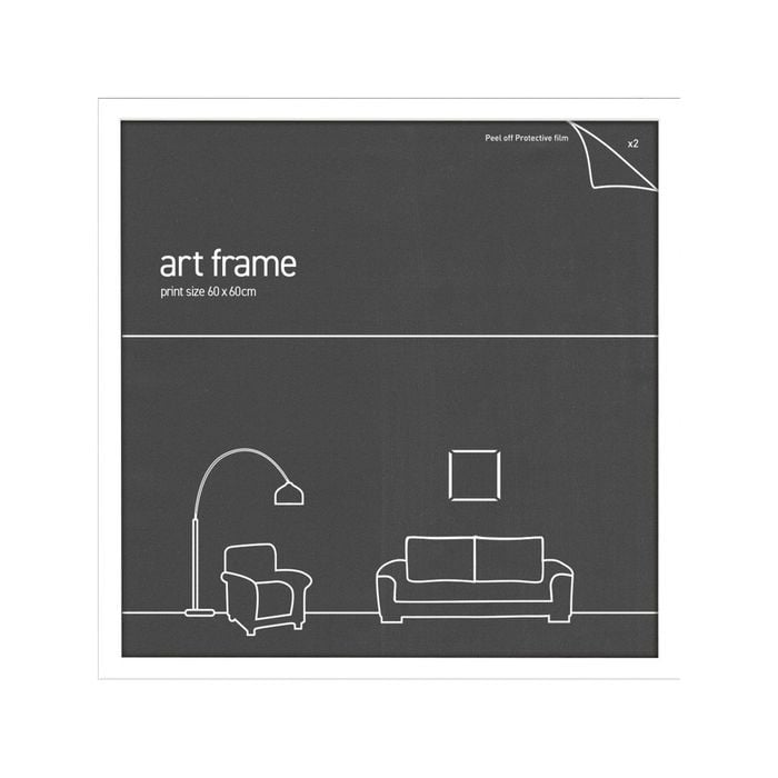 Frames & Hangers Wall Hanging Sleek 60x60cm Picture Print Art Frame White