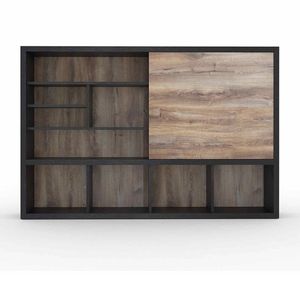 Modern Furniture DAXTON Display Unit 2.4M - Warm Oak & Black