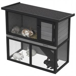 Advwin Rabbit Hutch Wooden Pet House Rabbit Cage