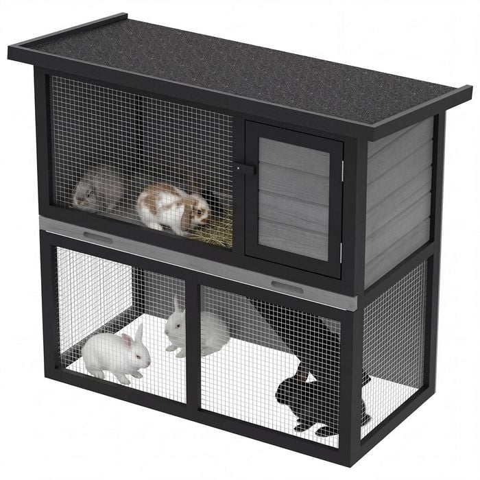 Advwin Rabbit Hutch Wooden Pet House Rabbit Cage