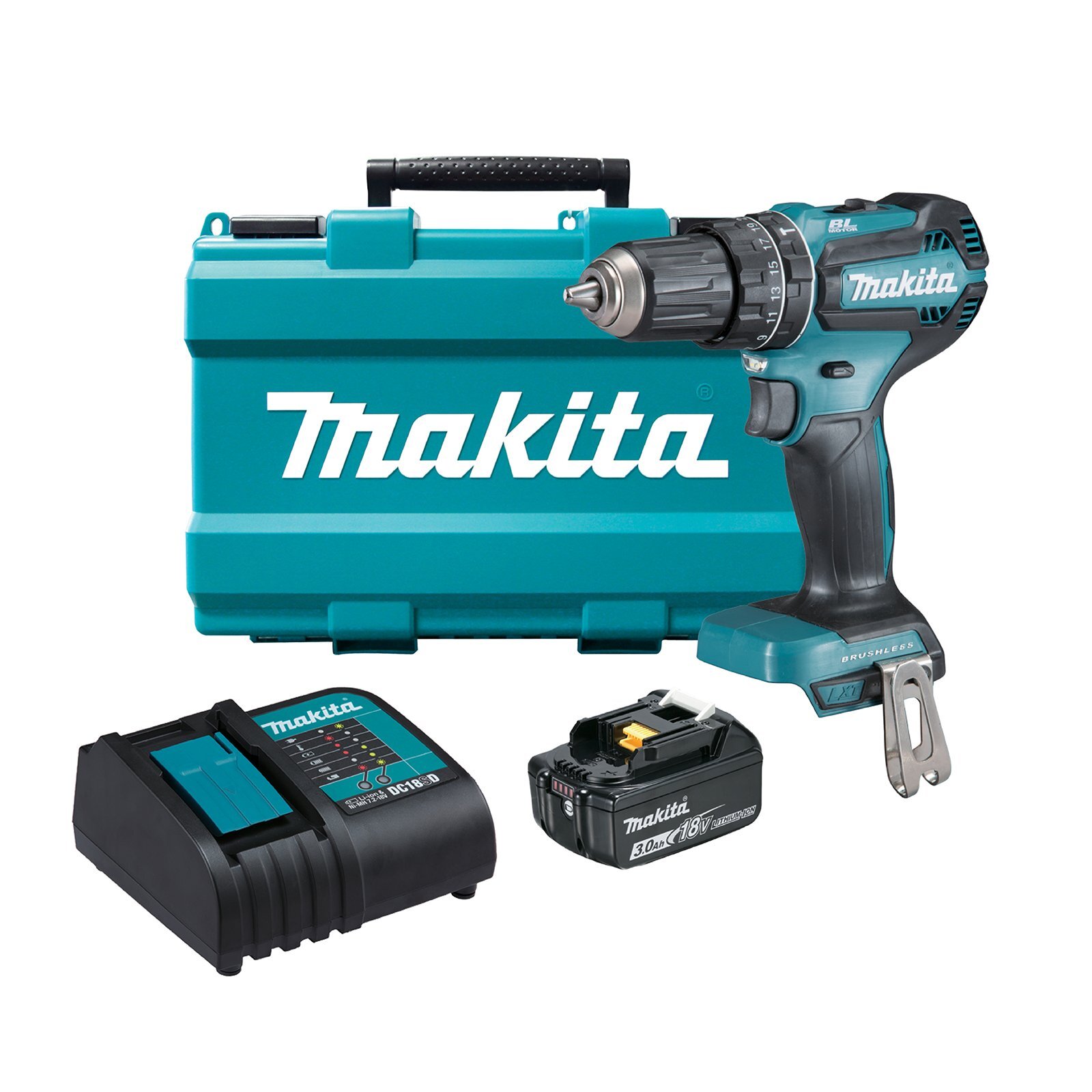 Makita 18 Brushless Hammer Driver Drill Kit DHP485SF Bunnings Australia