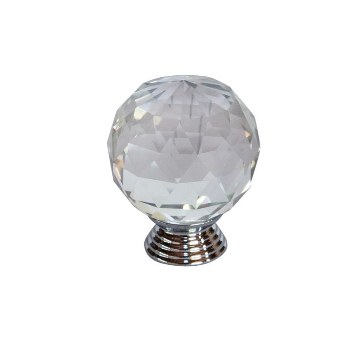 Taskmaster 35mm Round Crystal Cabinet Knob - Clear