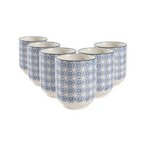 Nicola Spring Hand Printed Porcelain Tumblers - 280ml - Pack of 6