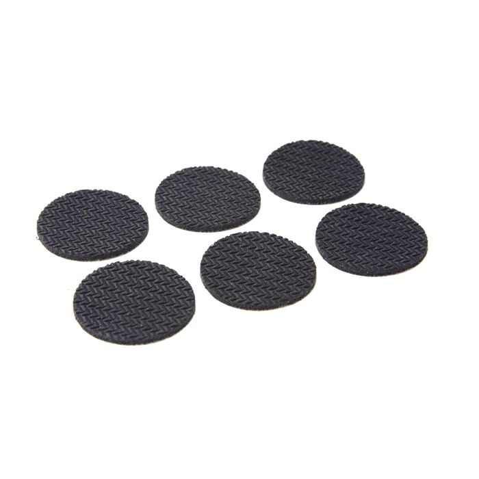 Felt Gard 19mm Black Round Adhesive Anti-Skid Foam - 12 Pack