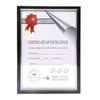 Unigift Certificate Glass Picture Photo Frame A4 21x29.7cm Black/Silver