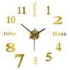 Catzon Modern Diy Wall Clock Silent Battery Operated-gold