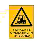 Sandleford 300 x 225mm Yellow Forklift Operating Area Plastic Sign