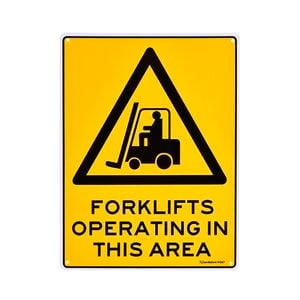 Sandleford 300 x 225mm Yellow Forklift Operating Area Plastic Sign