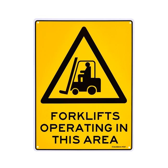 Sandleford 300 x 225mm Yellow Forklift Operating Area Plastic Sign