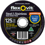 Flexovit Advanced 125 x 1.0 x 22.23mm Metal Cut Off Wheel