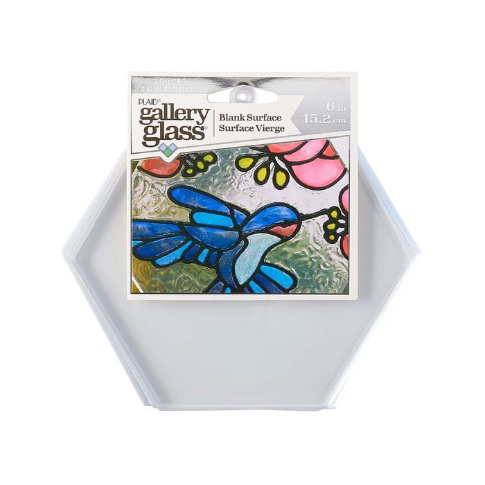 Plaid Gallery Glass Hexagon 6 Inch - 3 Piece