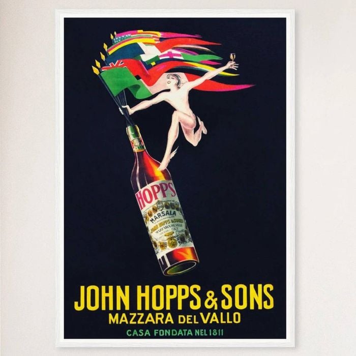 Galrie John Hopps and Sons Vintage Mazzara Del Vallo Advertising Poster Art, White Frame, A0 84 x 119cm (33 x 47inch)