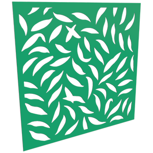ProtectorAl 300 - 1200 x 300 - 1200mm Light Green / Gloss White Large Leaf Unframed Composite Deco Panel
