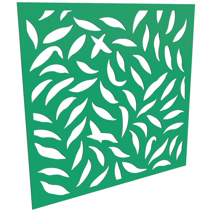 ProtectorAl 300 - 1200 x 300 - 1200mm Light Green / Gloss White Large Leaf Unframed Composite Deco Panel