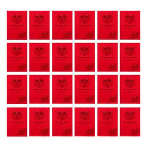 20x Spirax P100 Protective Pp Cover Exercise Book A4 48 Pages 8mm Ruled Red