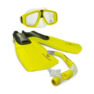 Land & Sea Sports Adventurer Snorkelling Set W/ Fins Goggles Yellow M AU 7-8