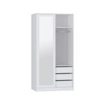 Practa White 2 Door Mirror Sliding Robe - White