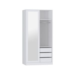 Practa White 2 Door Mirror Sliding Robe - White