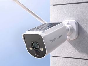Swann security camera set up in place 