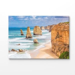 12  Apostles Rock With Sky Print 100% Australian Made 120x90cm (Stretched Canvas)