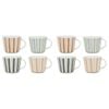 8pc Ecology 260ml Two Stripe Pottery Chalk Mugs 9.5x12cm