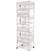 YES4PETS White Bird Transport Budgie Cage Parrot Aviary Carrier With Stand & Wheels