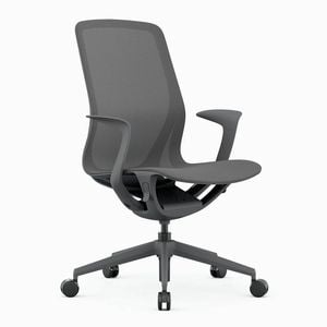Desky Echo Modern Office Chair - Dark Grey / Fixed