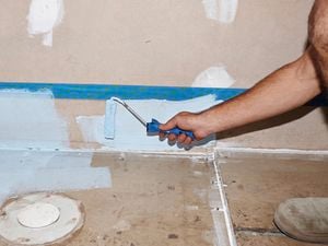 DIY Step Image - How to waterproof your bathroom floor . Blob storage upload.