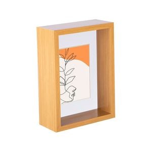 Nicola Spring 3d Deep Box Photo Frame - 5 X 7" With 4 X 6" Mount - Light Wood