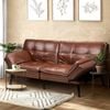 Oikiture 3-Seater Sofa Bed Recliner Lounge Couch Leather Brown